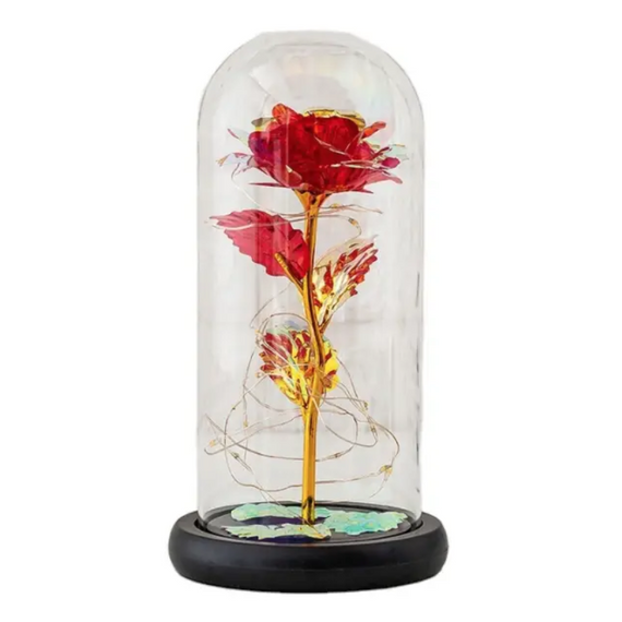 Декоративна троянда в скляній колбі, Вічна троянда з LED підсвічуванням   знижка | Зображення 7