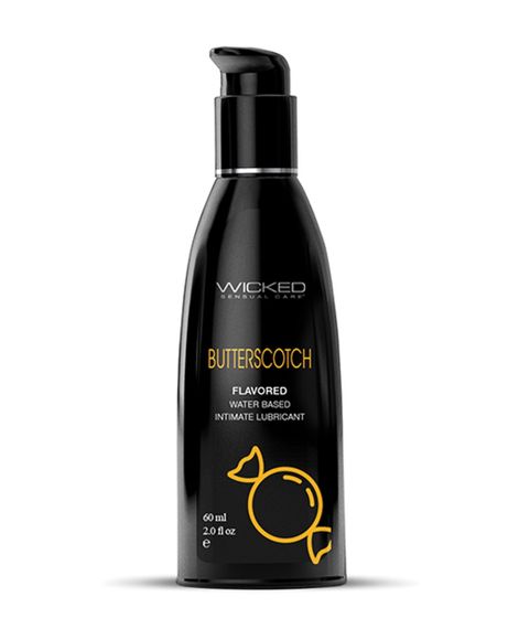Лубрикант оральний зі смаком ірисок Wicked Butterscotch на водній основі, 60 мл Sex Aura
