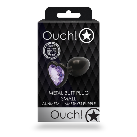Анальна пробка - Ouch! Metal Butt Plug Small Gunmetal/Amethyst Purple Sex Aura | Зображення 6