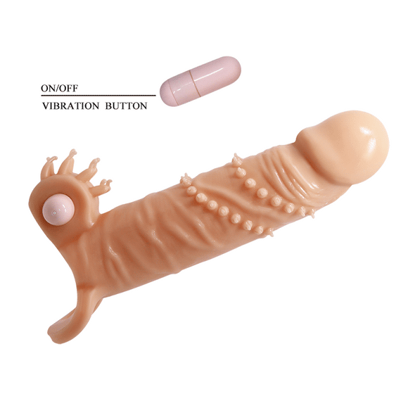 Насадка на пеніс з вібрацією Pretty Love Penis Sleeve Connor, тілесна | Зображення 6