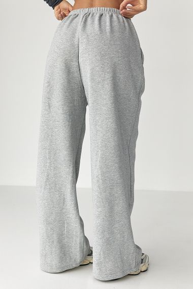 Утеплені однотонні спортивні штани - сірий цвет, L (є розміри) | Зображення 1