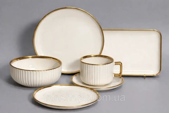 Столовий сервіз на 6 персон 32 предмети RG6804 Gold