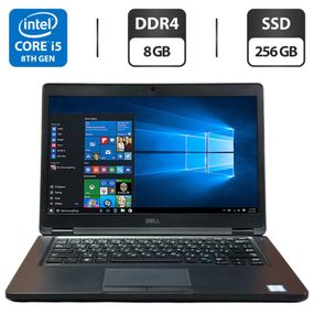 Ноутбук Б-клас Dell Latitude 5490 / 14" (1920x1080) IPS / Intel Core i5-8350U (4 (8) ядра по 1.7 - 3.6 GHz) / 8 GB DDR4 / 256 GB SSD / Intel UHD Graphics 620 / WebCam б/в