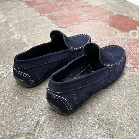 Темно синие перфорированные мужские мокасины 41 размер | Зображення 8