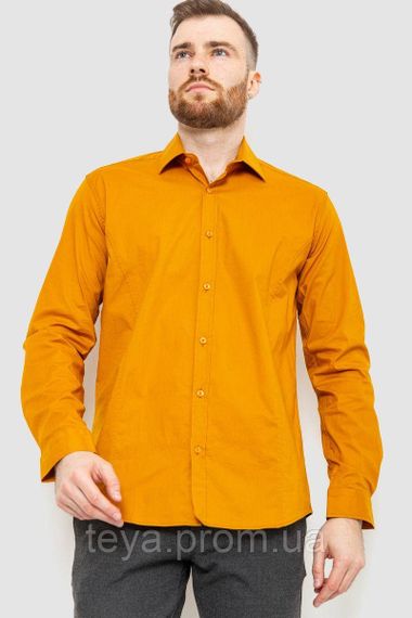 Сорочка чоловіча класична однотонна колір гірчичний розмір XL FA_007352