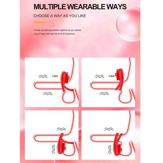 Смарт виброкольцо на пенис и мошонку Love Spouse "Роза" черный | Зображення 3