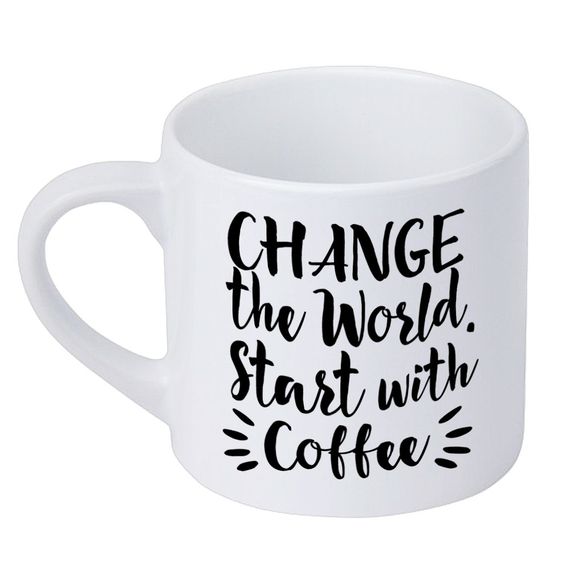 Кружка маленькая Change the World. Start with coffee 170 мл (KRD_20M053)