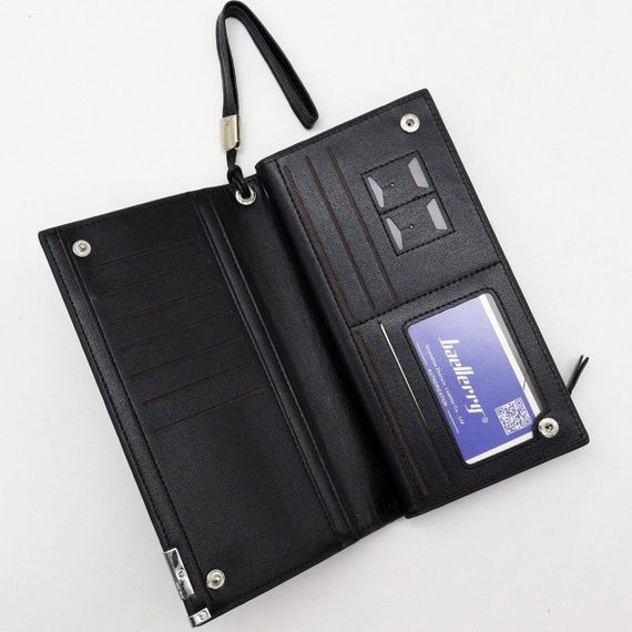 Кошелек мужской Baellerry Classic (19,5 х 10 х 3,5 см) / Мужское портмоне с ремешком / Клатч на кнопках и | Зображення 4