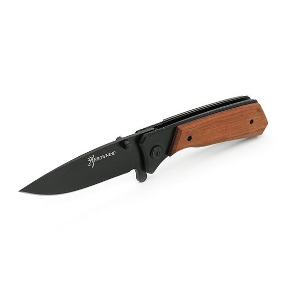 Нож складной Browning-331 Black Titanium,сталь + дерево,длина 202мм,200 гр,Black