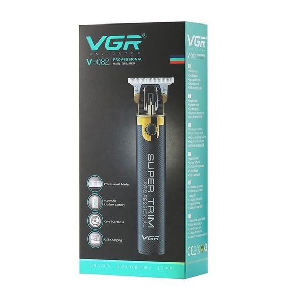 Машинка для стрижки VGR V-082 аккумуляторная беспроводная профессиональная + 3 насадки триммер для волос | Зображення 5