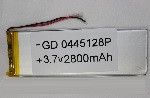 Літій-полімерний акумулятор 4*45*128mm 3,7V (Li-ion 3.7В 3500мА·год)