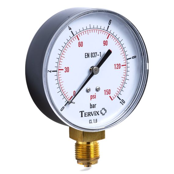 355414 манометр Tervix Pro Line 100 0-16 бар 1/2" рад. | Зображення 1
