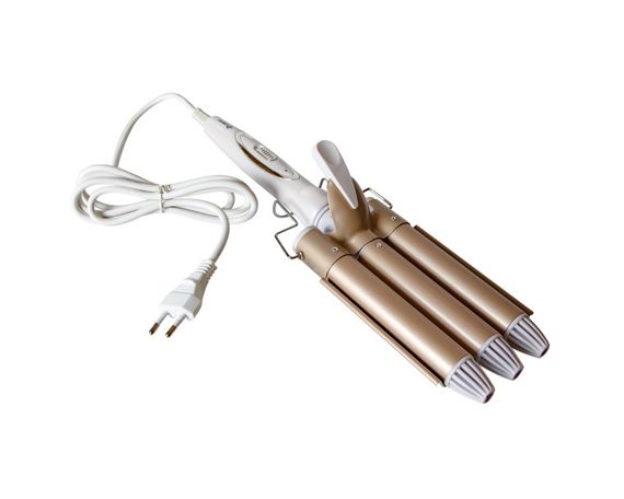 Потрійна плойка для волосся з керамічними покриттями для створення ефекту хвилі Gemei GM 1988 | Зображення 1