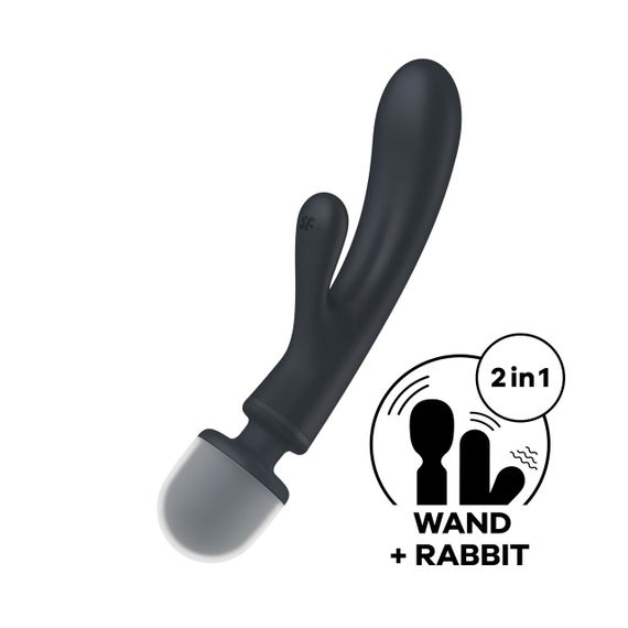 Вібратор Satisfyer Triple Lover для пар та соло, три мотори, силікон, 10 програм, сірий | Зображення 1