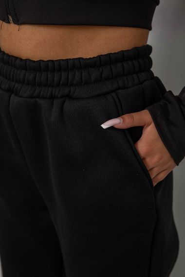 Спортивные штаны женские на флисе, цвет черный, 238R58641-1 | Зображення 4