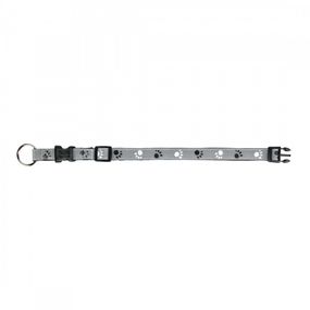 Нашийник Trixie для собак Silver Reflect з лапами світловідбиваючий сірий розмір XS-S 22-35 см/15 мм