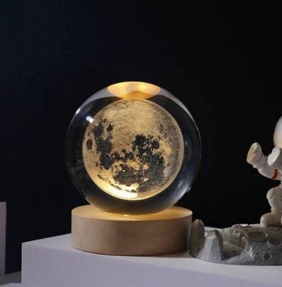 Декоративний 3D нічник Кришталева Куля 8 см · Настільна лампа - світильник з 3D ефектом Галлактика | Зображення 4