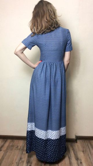 Штапельне довге плаття з кишенями П200 | Зображення 3