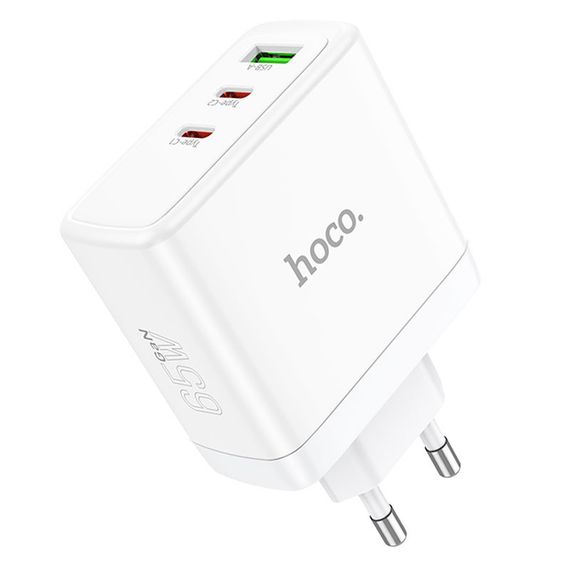 МЗП Hoco N30 Glory PD65W+QC3.0 (1USB-A/2C) White | Зображення 1