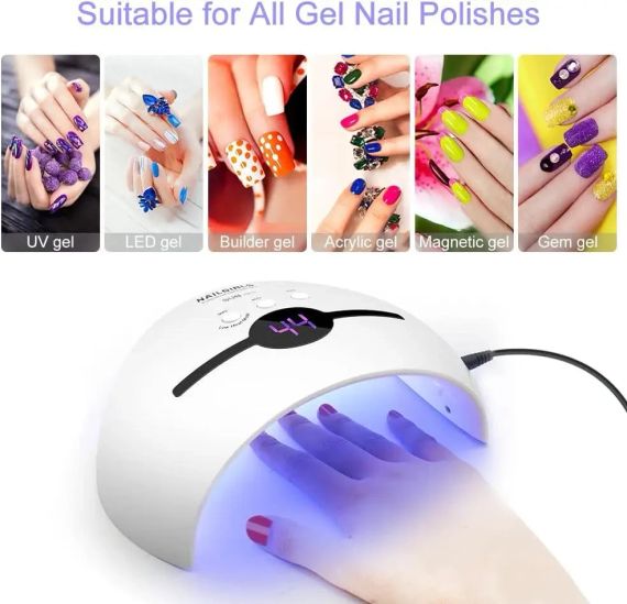 Портативна УФ-світлодіодна лампа для гелевих нігтів NAILGIRLS 48 Вт | Зображення 2