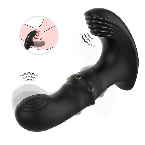 Массажер простаты – Dual Pleasure Vibrator Black Sex Aura | Зображення 3