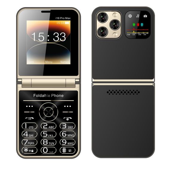 Кнопковий мобільний телефон розкладачка AIEK I16 Max на 4 сім карти Black