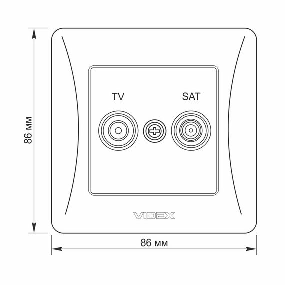 Комбинированная телевизионная розетка TV+SAT VIDEX BINERA VF-BNSK2TVSATE-BG черный графит | Зображення 4