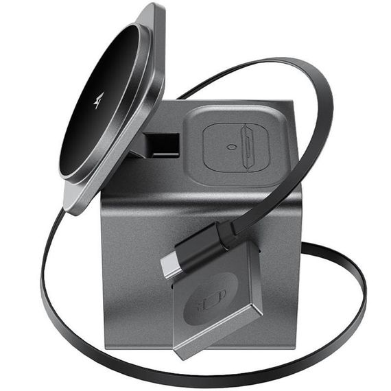 БЗУ Acefast E34 desktop 3in1 15W Gray | Зображення 4