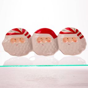 Блюдо сервірувальне новорічне для закусок Santa Claus 33.5×12.5 (см) з порцеляни CR-1-33