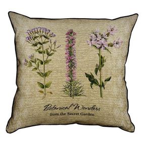Подушка з мішковини Botanical wonders from the Secret garden 45x45 см (45PHB_BOT026_BR)