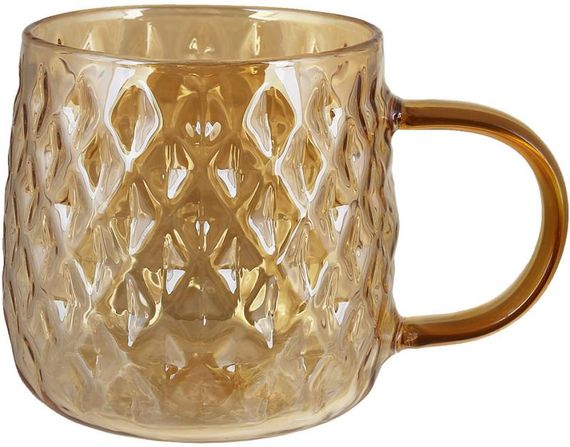 Кухоль чайний Amber 350мл, скло кольору амбер
