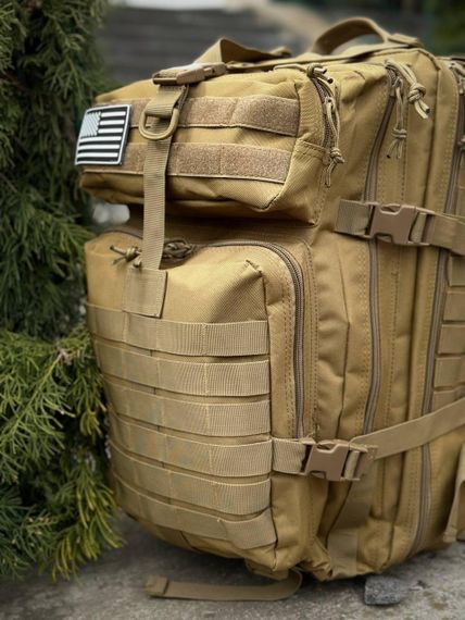 Тактичний рюкзак військовий койот з прапором Сша Usa штурмовий армійський рюкзак 45 Л | Зображення 4