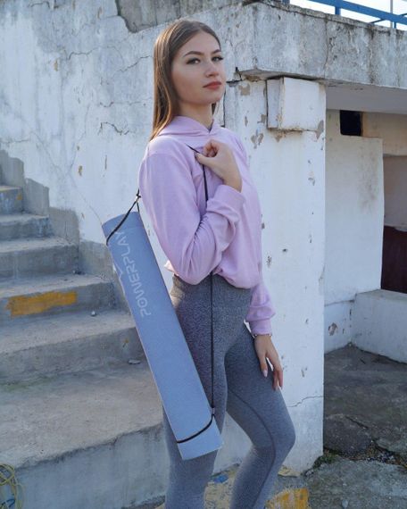 Килимок для йоги та фітнесу PowerPlay 4010 PVC Yoga Mat Темно-синій (173x61x0.6) | Зображення 9