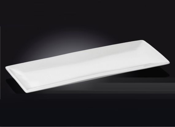 Блюдо порцелянове Wilmax WL-992015 прямокутне 30.5×12 см біле для суші канапе закусок