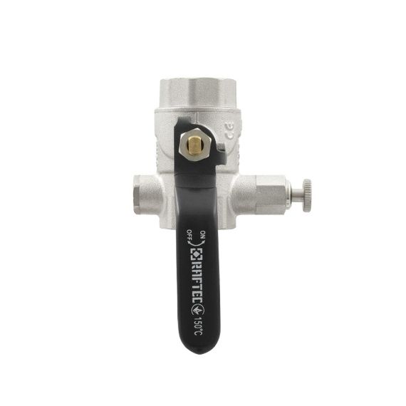 Кран кульовий з дренажем Raftec BLACK 3/4" ВВ DN20 (WDRH02) | Зображення 2