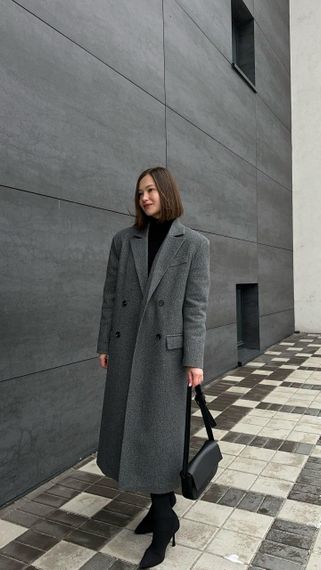 Женское пальто прямого кроя из кашемира не утепленное цвет графит XL | Зображення 3
