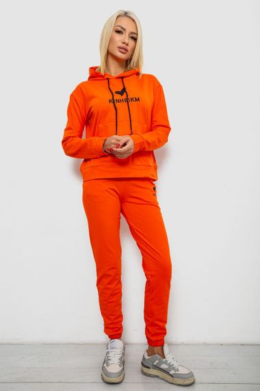 Спортивний костюм жіночий двонитка  уцінка, колір помаранчевий, 214R1419-007-U-10 | Зображення 2
