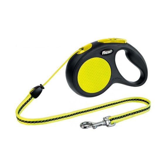Рулетка Flexi Neon M, трос 5 м, чорний