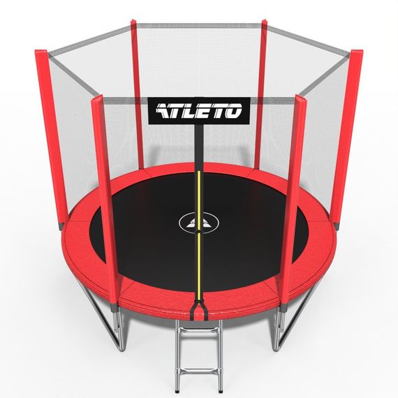 Батут дитячий Atleto 312 см із захисною сіткою і драбиною для дому та дачі червоний 42400474 | Зображення 2