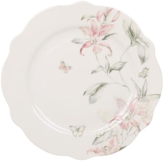 Тарілки порцелянові "Pink Orchid" Ø19.5см, 6 обідніх тарілок
