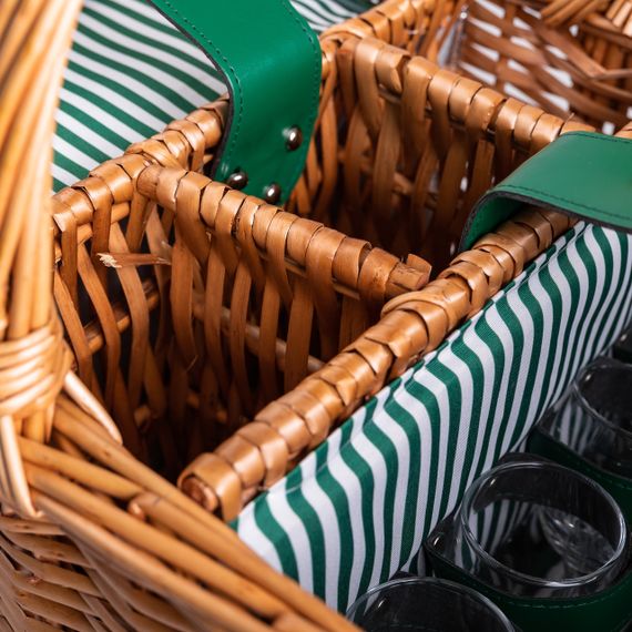 Кошик плетений для пікніка з посудом на 4 персони 48х33х43 см набір посуду туристичний для кемпінгу HP-ZQ-3 | Зображення 4