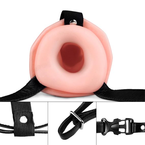 Страпон з вібро пустотілий Unisex Hollow Strap On Sex Aura | Зображення 5