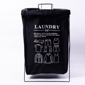 Кошик для білизни на підставці 36×32×52 (см) м'який Чорний HP-41-11B