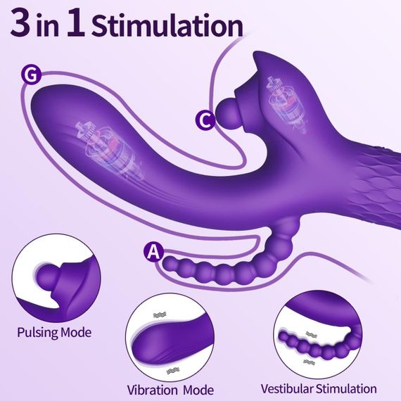 Вибратор - Patty, 7 Vibration Functions, 7 Ball Tapping, USB Sex Aura | Зображення 8