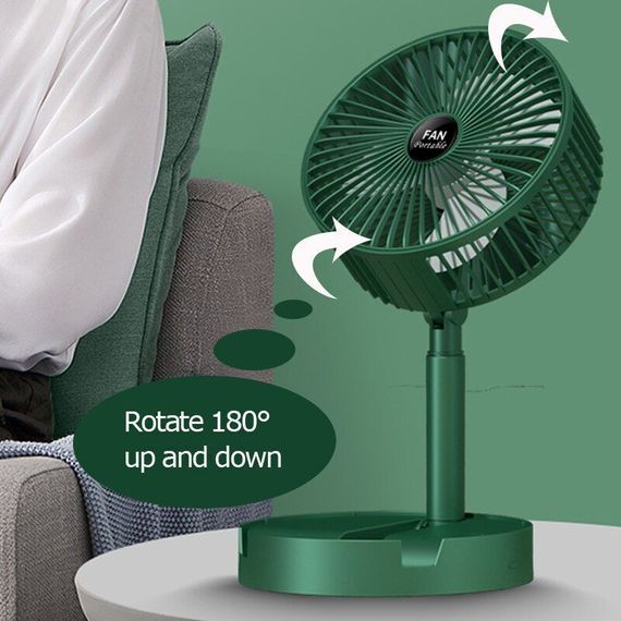 Портативний міні вентилятор для дому Telescopic Folding Fan · Складаний настільний вентилятор з USB зарядкою | Зображення 5
