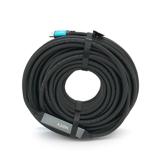 Кабель Merlion HDMI-HDMI 4Kx2K Ultra HD, 25.0m, v2,0, круглий Black, коннектор Blue, Blister-box, Q10 | Зображення 2