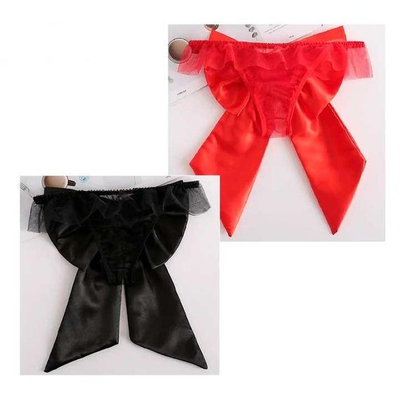 Сексуальні трусики з бантом червоний | Зображення 3