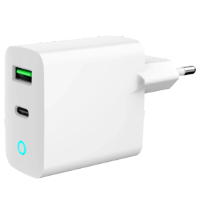 Gembird TA-UC-PDQC20L-W-01 1 USB-A + 1 Type-C (PD20Вт + QC3.0 18Вт) Мережевий зарядний пристрій - Повербанки