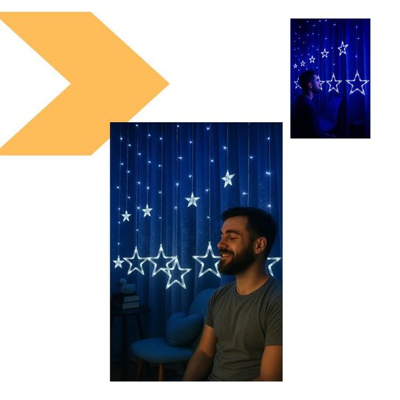 Гірлянда Xmas STAR CURTAIN 12 BlueЗіркиXPRO3M*80CM*50CM (47678-8112_223) | Зображення 5