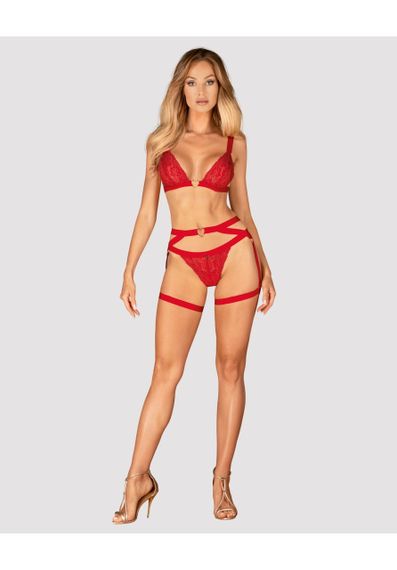 Портупея пояс Obsessive Elianes harness, червона, XS/S sexstyle | Зображення 4